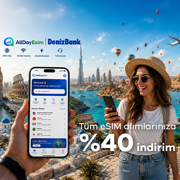 AllDayeSIM ile tüm eSIM alımlarınıza %40 indirim!